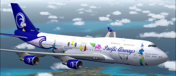 FS2004/FSX Pacific Airways Boeing 747400ER to