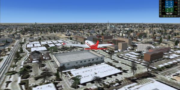 fsx airport scenery by house with hanger